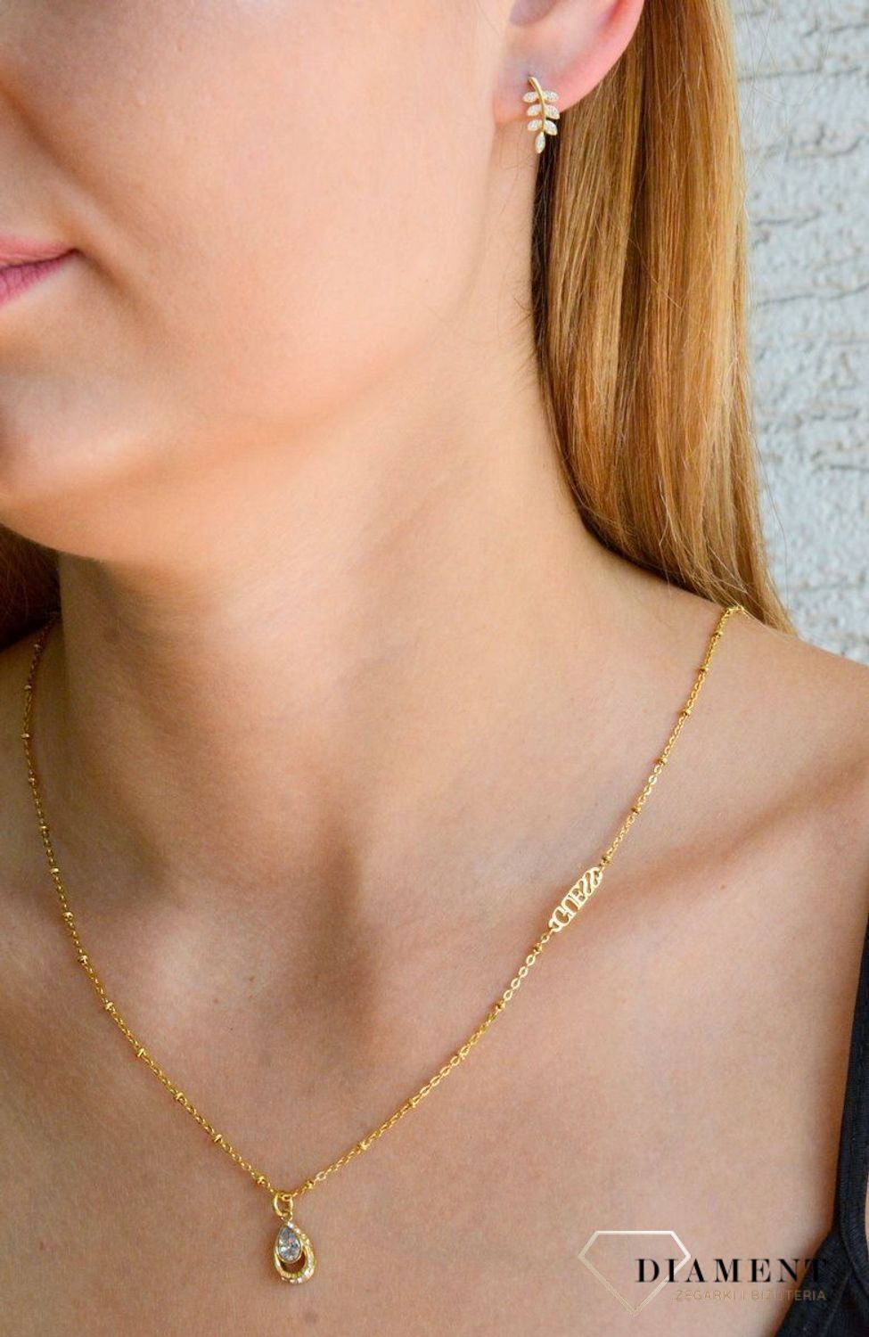 Złote kolczyki damskie 375 liście wkrętki KL 5712 375.jpg